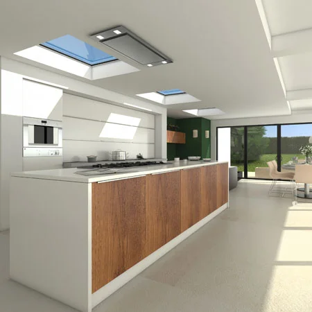 Kitchen extension with Mardome dome rooflights