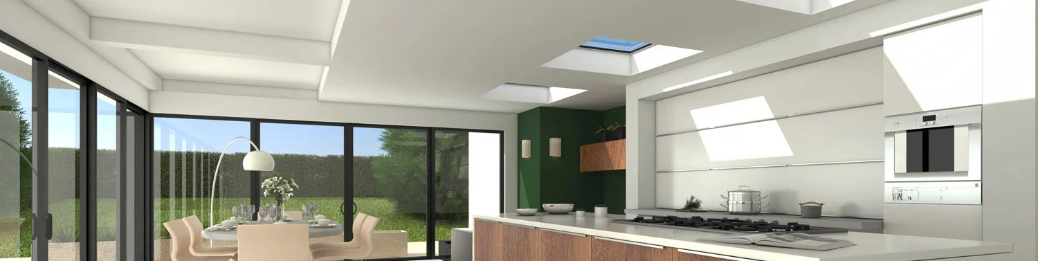 Daylit kitchen extension with rooflights